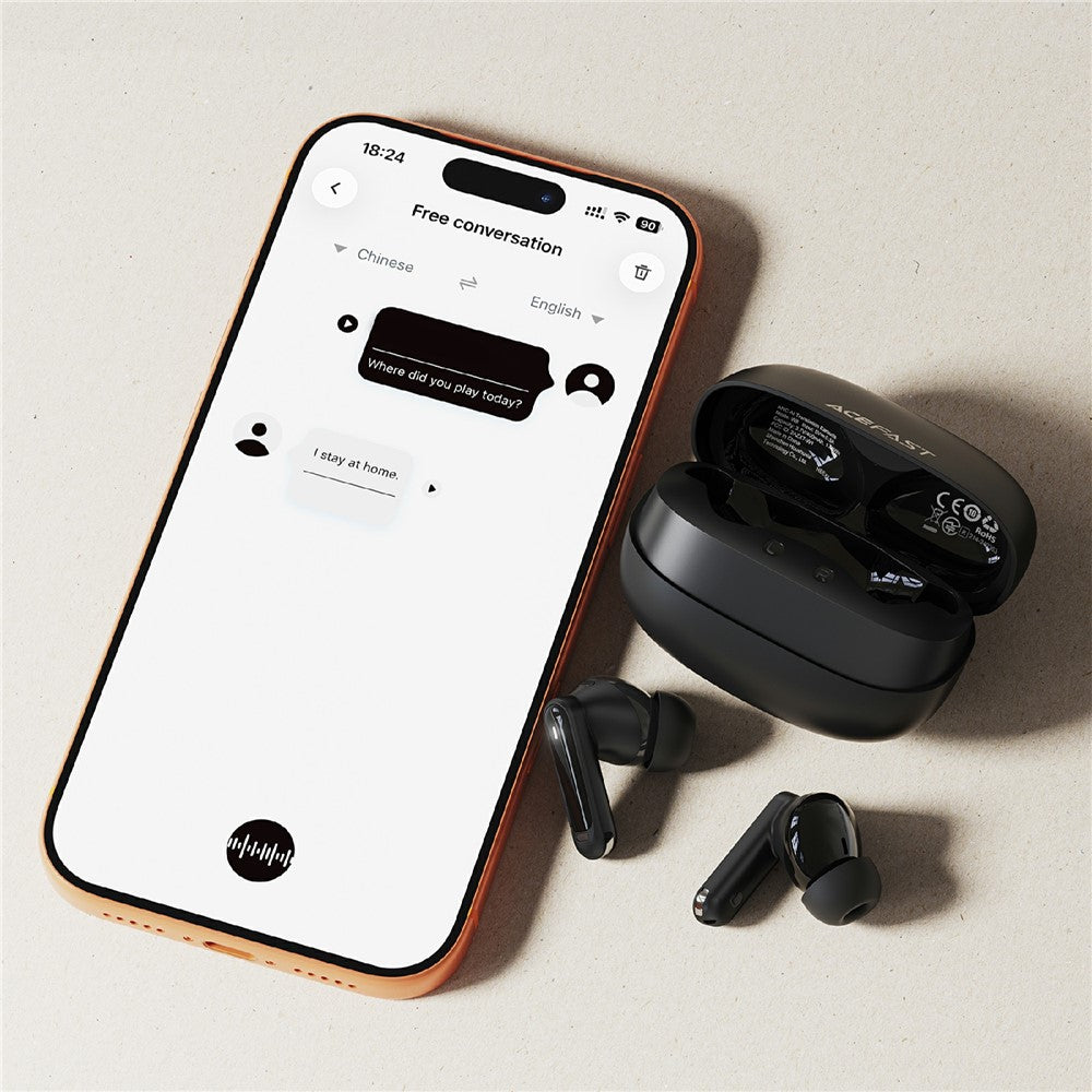 ACEFAST W8 Kabelloser In-Ear Kopfhörer – ANC KI-Übersetzungs-Ohrhörer, BT 6.0, mit Unterstützung für ANC & ENC Geräuschunterdrückung