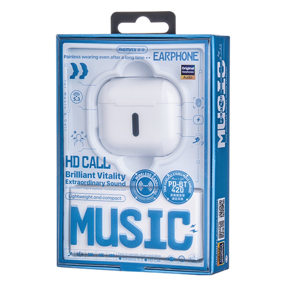 REMAX PD-BT420 Kabelloser In-Ear Kopfhörer – Bluetooth-kompatibel, HD-Anruffunktion & intelligente Touch-Steuerung