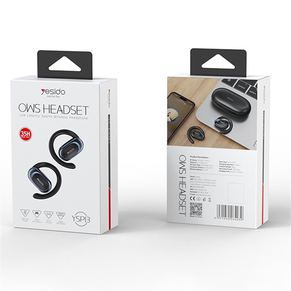YESIDO YSP13 Kabelloser Open-Ear Kopfhörer – HiFi-Musik-Sportkopfhörer, mit Ohrbügel & Luftleitung, kompatibel mit Bluetooth
