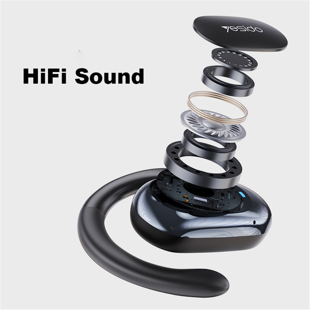 YESIDO YSP13 Kabelloser Open-Ear Kopfhörer – HiFi-Musik-Sportkopfhörer, mit Ohrbügel & Luftleitung, kompatibel mit Bluetooth