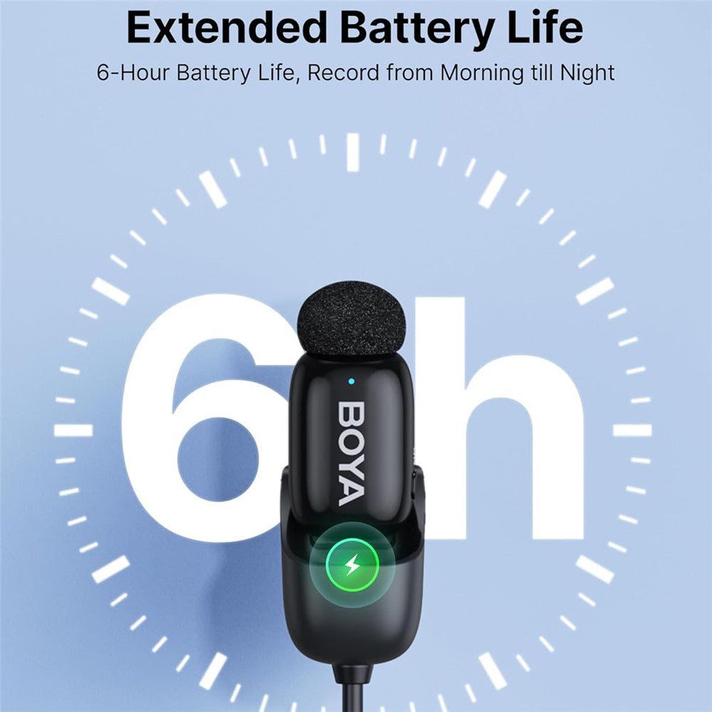 BOYA Mini-05 Drahtloses Lavalier-Mikrofon – mit KI-Rauschunterdrückung & Stimmverzerrer, 2 Sender + 1 USB-C-Empfänger