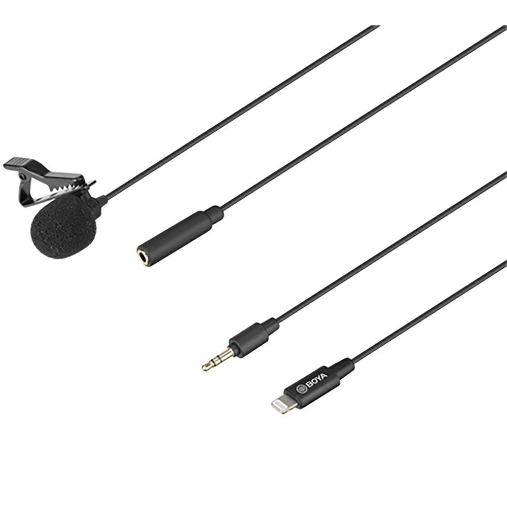 BOYA BY-M2 Lavalier-Kondensatormikrofon – 3,5-mm-TRS-Kabel, omnidirektional, abnehmbarer Mikrofonkopf, für iOS-Smartphones
