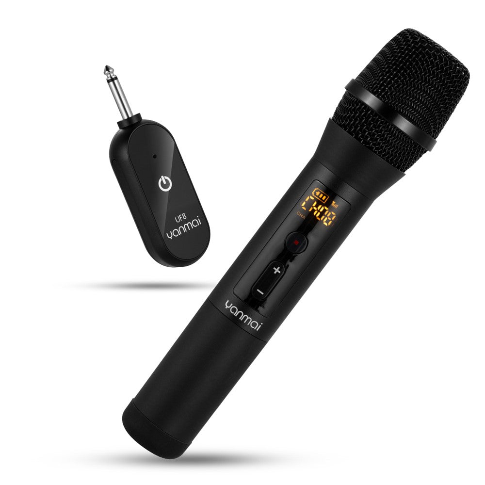 YANMAI UF8 UHF Funkmikrofonsystem – Mit Empfänger, für Verstärker, Mischpult & Lautsprecher