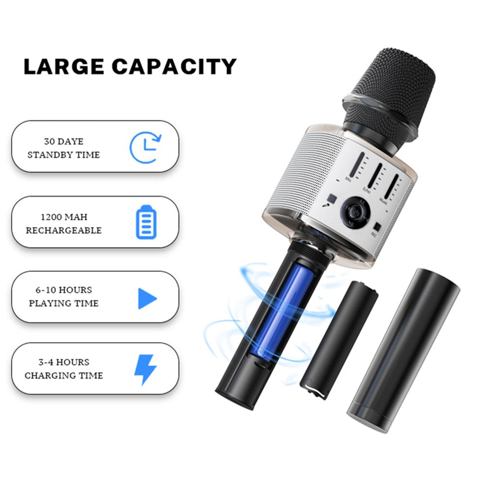 YESIDO KR10 Kabelloses Mikrofon – Bluetooth-kompatibles Handmikrofon, für Karaoke, TF-Karten-Unterstützung