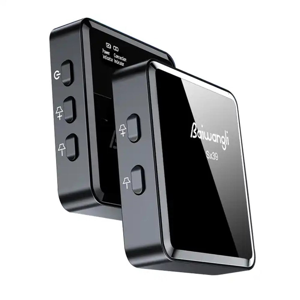 BAIWANGLI SX39 Drahtloses Mikrofonsystem – Mit Geräuschunterdrückung, USB-C, 1 Sender & 1 Empfänger