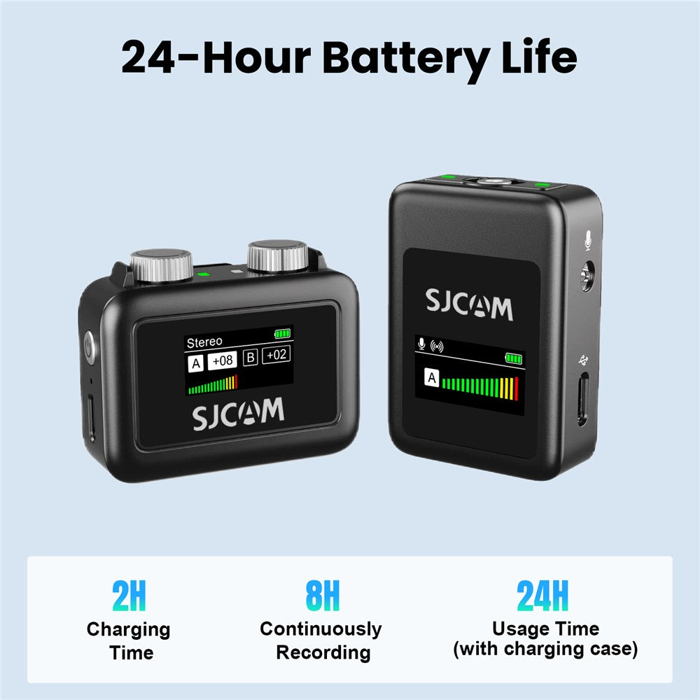 SJCAM M1 Drahtloses Lavalier-Mikrofon – 1 Sender & 2 Empfänger, mit Ladecase