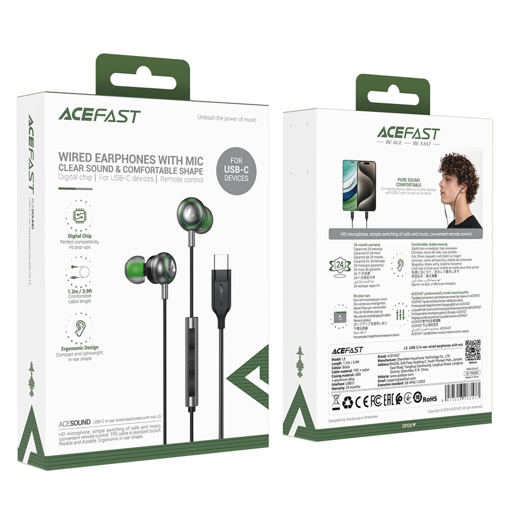 ACEFAST L5 In-Ear Kopfhörer – USB-C, mit Mikrofon, klarer Klang