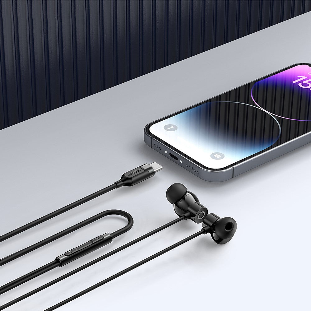 ACEFAST L10 In-Ear Kopfhörer – USB-C, mit weichem Silikonkabel, Fernbedienung & Mikrofon, für Smartphones & Tablets