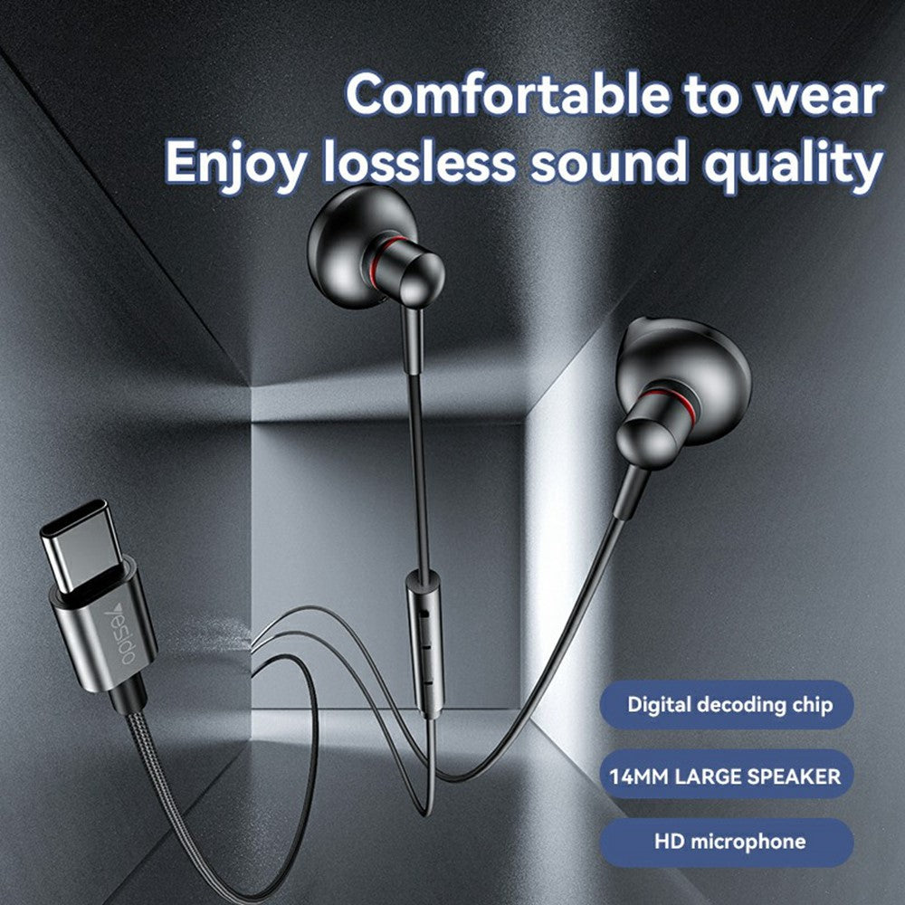 YESIDO YH49 In-Ear Kopfhörer – Typ-C Anschluss, mit verlustfreier Audioqualität, für Desktop, Notebook, Tablet & Handy