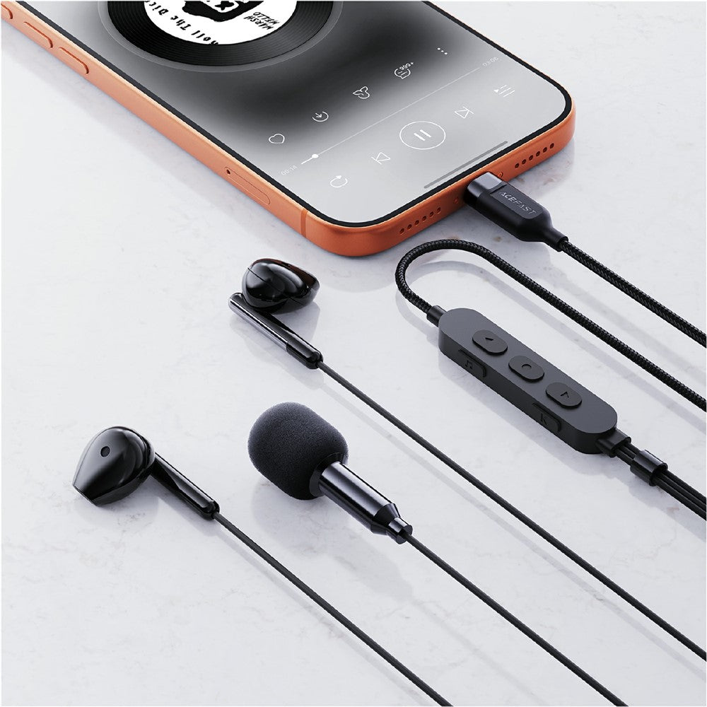 ACEFAST L12 In-Ear Kopfhörer – USB-C, Halb-In-Ear, mit integriertem Mikrofon, für Live-Streaming, Aufnahmen & Gaming