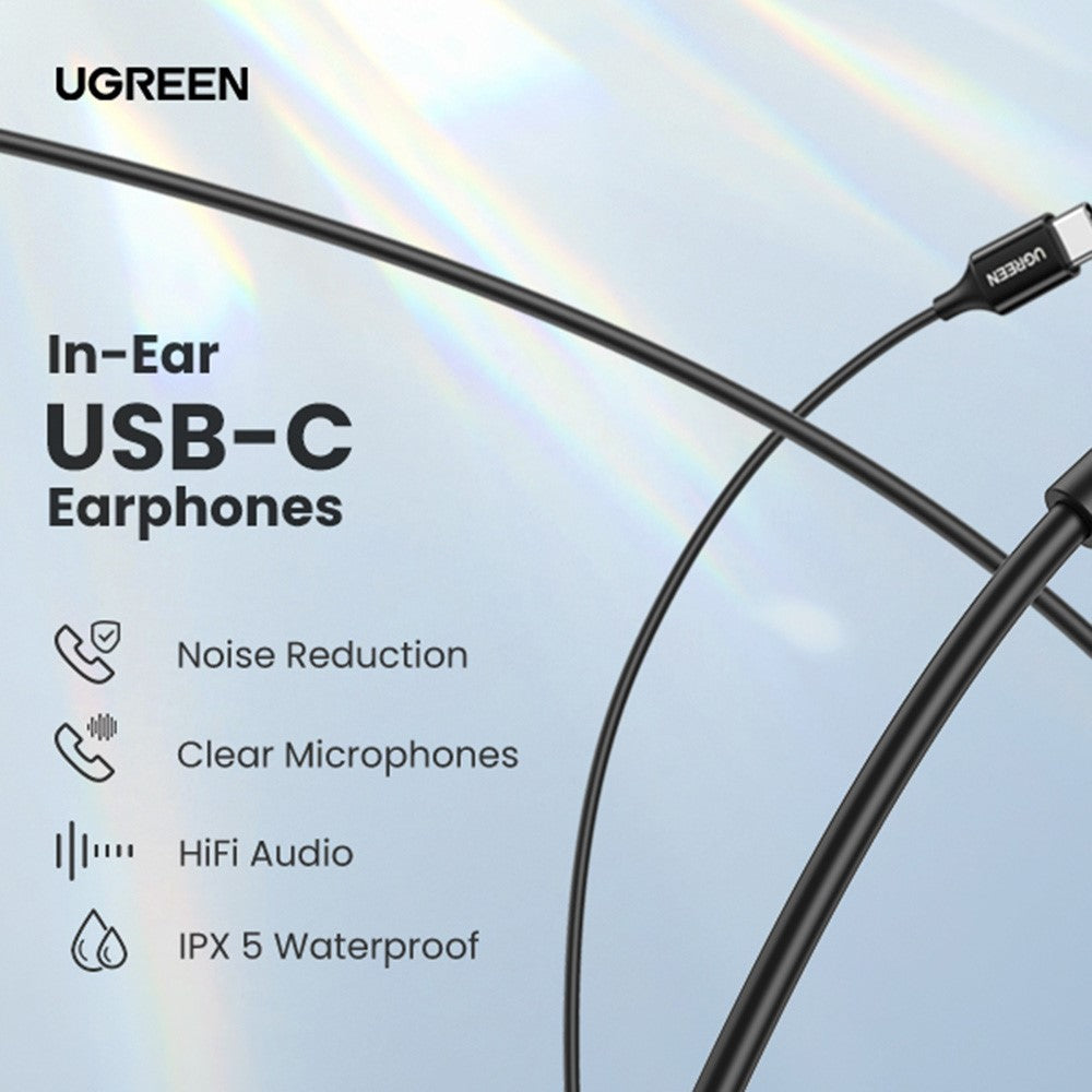 UGREEN 30638 In-Ear Kopfhörer – USB Typ-C Ohrhörer, mit Mikrofon, Hi-Fi-Stereo, für iPad Pro (2021), Samsung Galaxy S21, Google Pixel 5