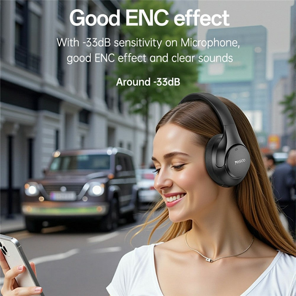 YESIDO EP09 Kabelloser Over-Ear Kopfhörer – HiFi-Kopfhörer, mit ANC + ENC Geräuschunterdrückung, Bluetooth-kompatibel