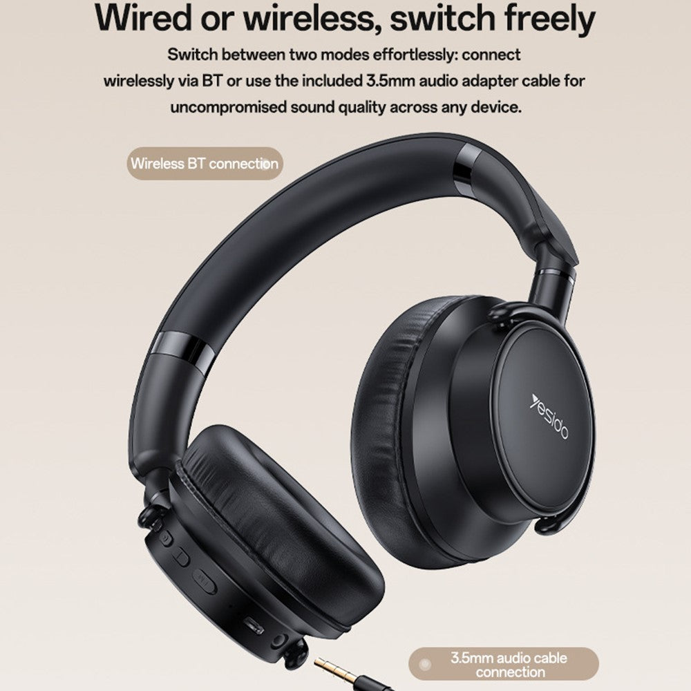 YESIDO EP12 Kabelloser Over-Ear Kopfhörer – Mit Bluetooth-Kompatibilität, druckfreier Tragekomfort, kabelgebundener/kabelloser Dual-Modus