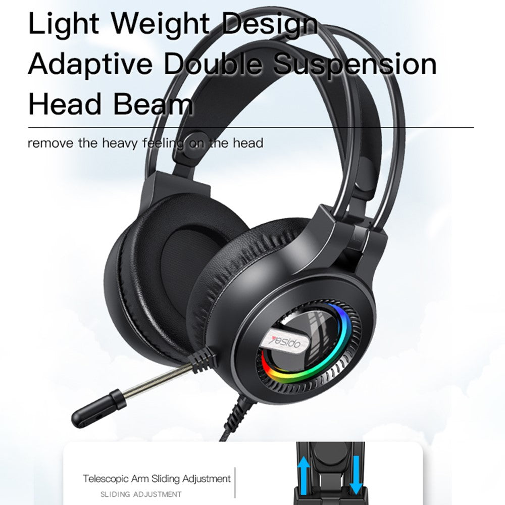 YESIDO EK02 Over-Ear Kopfhörer – Computer-Gaming-Headset, mit Mikrofon
