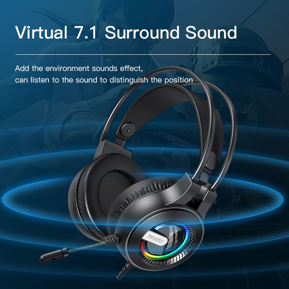 YESIDO EK02 Over-Ear Kopfhörer – Computer-Gaming-Headset, mit Mikrofon
