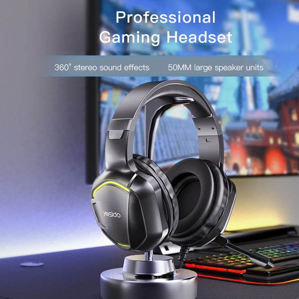 YESIDO EK01 Over-Ear Kopfhörer – Stereo-Sound-Gaming-Headset, mit Mikrofon & LED-Beleuchtung