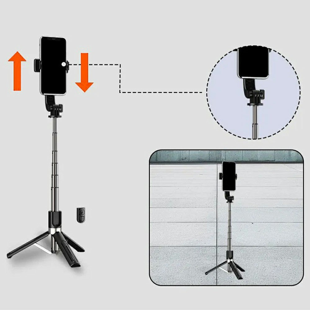 JMARY KT-219 Selfie-Stick mit Stativfunktion – 6-teilig, ausziehbar, mit Fernbedienung