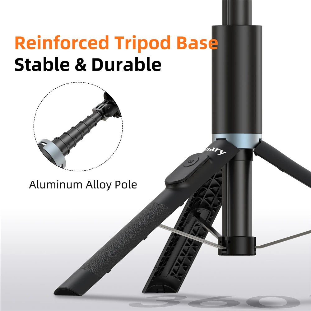 JAMRY kt-259 Selfie-Stick mit Stativfunktion – 8-teilig, ausziehbar, mit 360° drehbarer Handyhalterung
