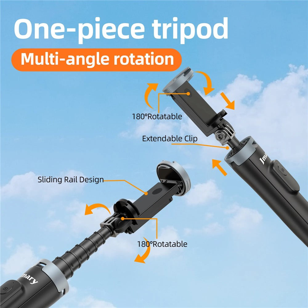 JAMRY kt-259 Selfie-Stick mit Stativfunktion – 8-teilig, ausziehbar, mit 360° drehbarer Handyhalterung