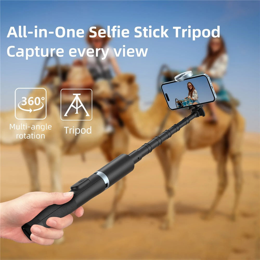 JAMRY kt-259 Selfie-Stick mit Stativfunktion – 8-teilig, ausziehbar, mit 360° drehbarer Handyhalterung