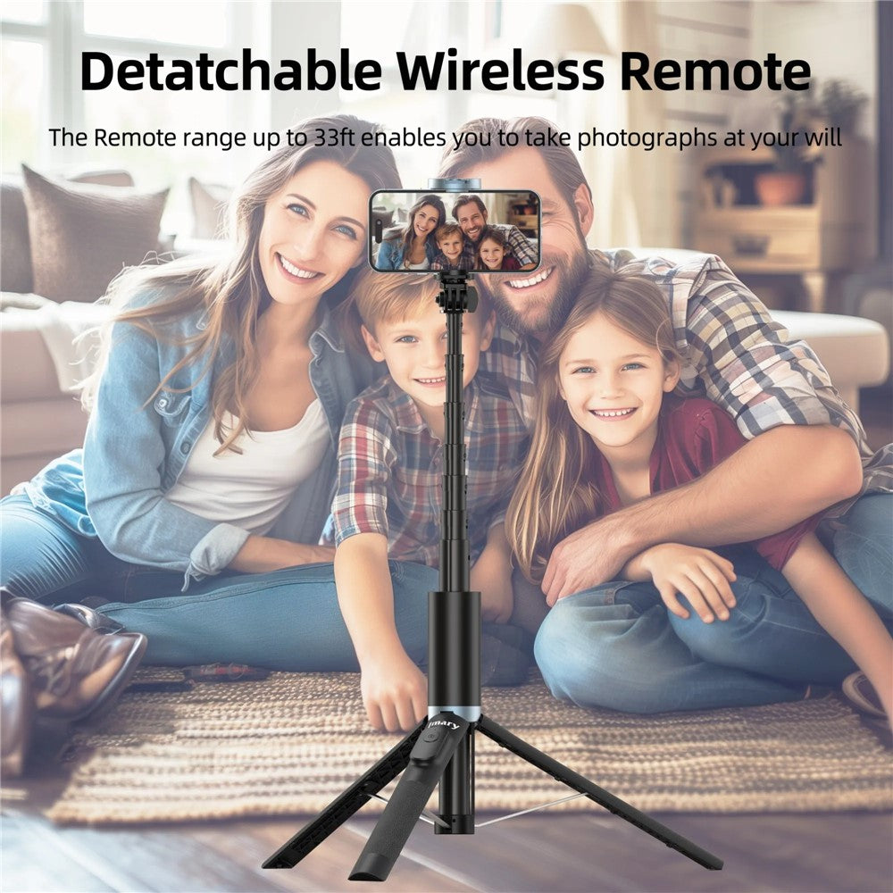 JAMRY kt-259 Selfie-Stick mit Stativfunktion – 8-teilig, ausziehbar, mit 360° drehbarer Handyhalterung