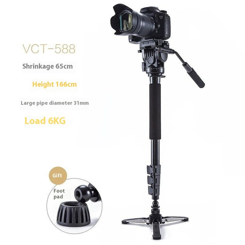 YUNTENG VCT-588 Monopod mit Stützfuß – Ausziehbar, Hydraulik, Gimbal, für DSLR-Kamera-Camcorder