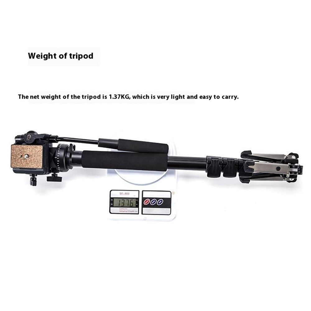 YUNTENG VCT-588 Monopod mit Stützfuß – Ausziehbar, Hydraulik, Gimbal, für DSLR-Kamera-Camcorder