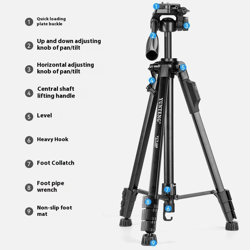 YUNTENG VCT-669 Stativ – Bluetooth-kompatibel, für Live-Streaming, Vlog-Videoaufnahmen, für Handys & Kameras