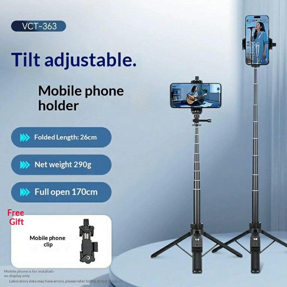 YUNTENG VCT-363 Selfie-Stick mit Stativfunktion – Aus Aluminiumlegierung, Bluetooth-kompatible Fernbedienung, für Smartphones/DJI Pocket