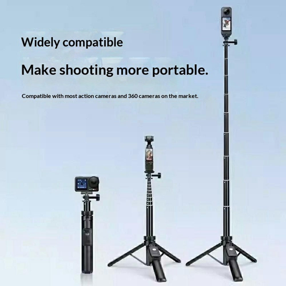 YUNTENG VCT-363 Selfie-Stick mit Stativfunktion – Aus Aluminiumlegierung, Bluetooth-kompatible Fernbedienung, für Smartphones/DJI Pocket