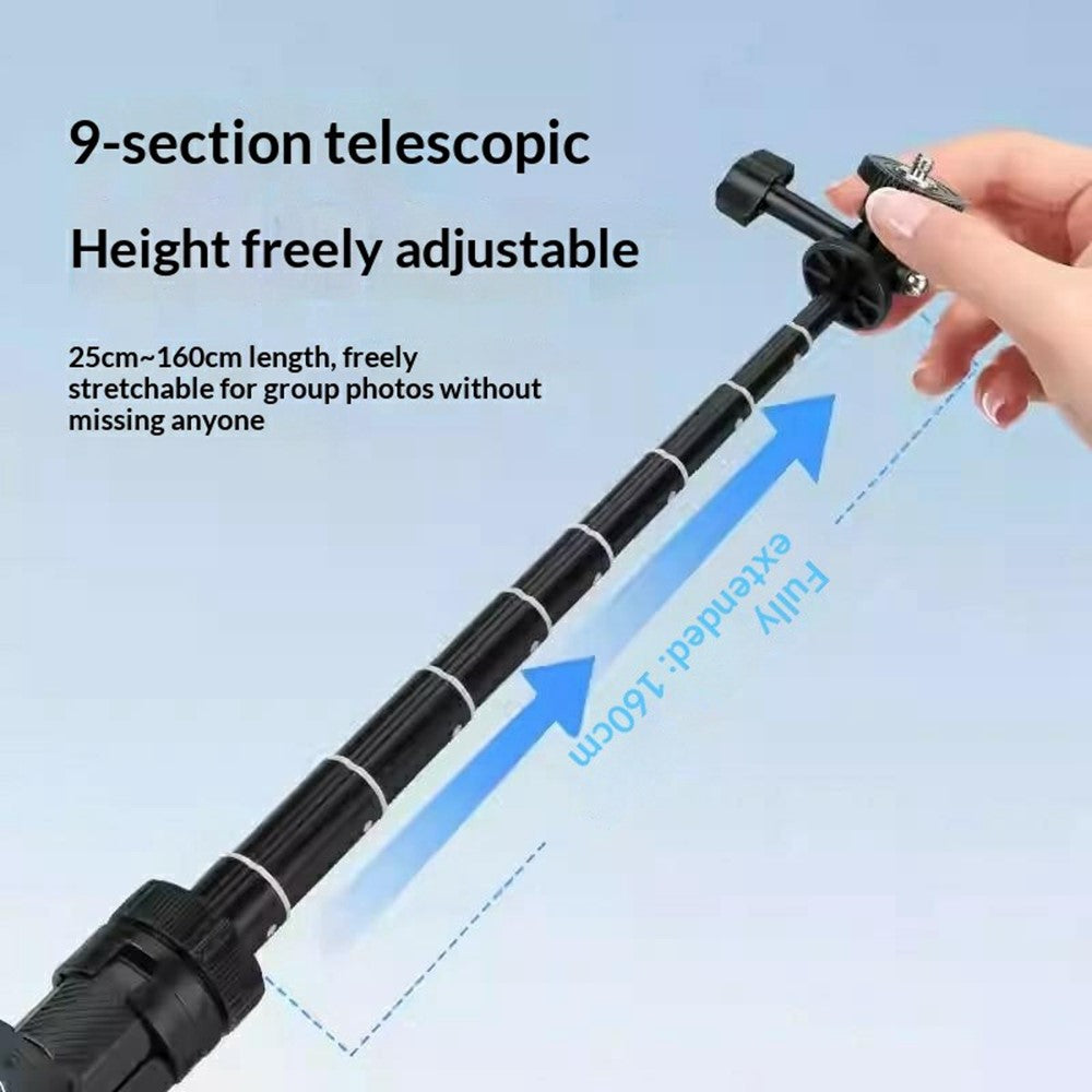YUNTENG VCT-363 Selfie-Stick mit Stativfunktion – Aus Aluminiumlegierung, Bluetooth-kompatible Fernbedienung, für Smartphones/DJI Pocket