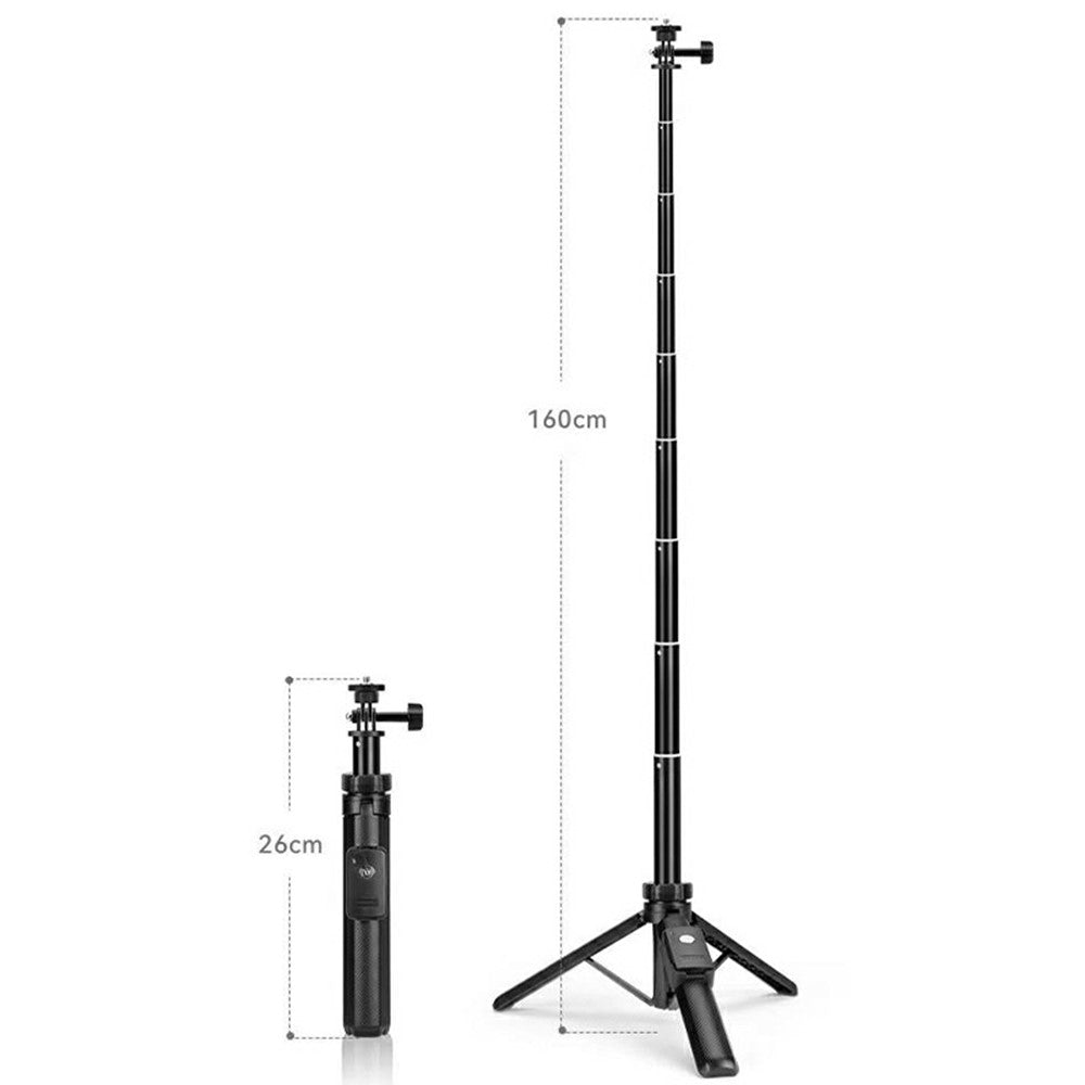 YUNTENG VCT-363 Selfie-Stick mit Stativfunktion – Aus Aluminiumlegierung, Bluetooth-kompatible Fernbedienung, für Smartphones/DJI Pocket