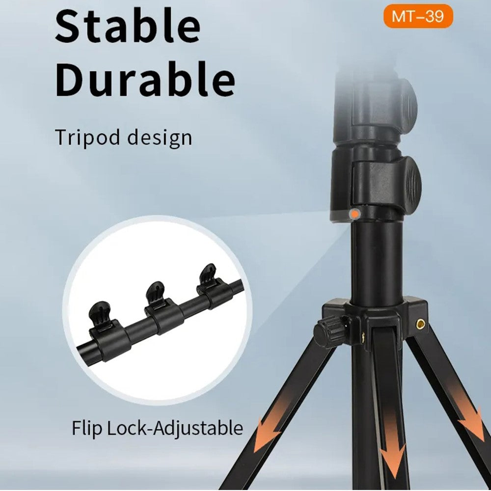 JMARY MT-39 Selfie-Stick mit Stativfunktion – Für Live-Streaming DSLR-Kamera, mit Handyklemme