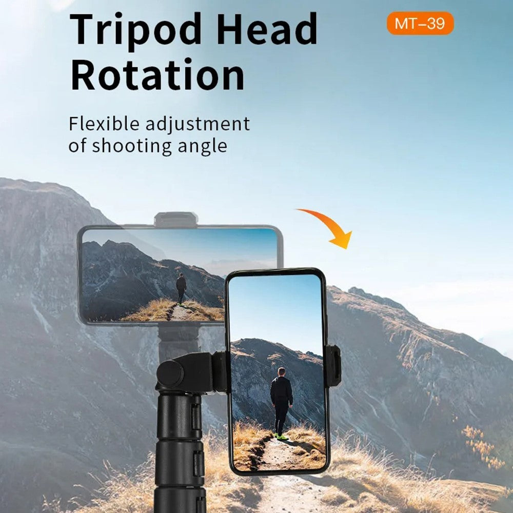 JMARY MT-39 Selfie-Stick mit Stativfunktion – Für Live-Streaming DSLR-Kamera, mit Handyklemme