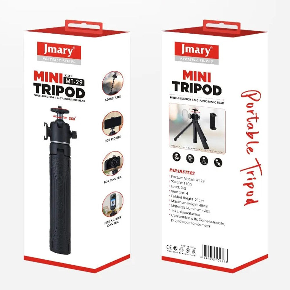 JMARY MT-29 Selfie-Stick mit Tischstativfunktion – Ausziehbar, für Live-Streaming, für Handys & Kameras