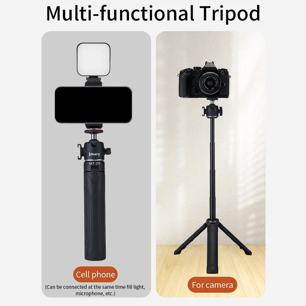 JMARY MT-29 Selfie-Stick mit Tischstativfunktion – Ausziehbar, für Live-Streaming, für Handys & Kameras