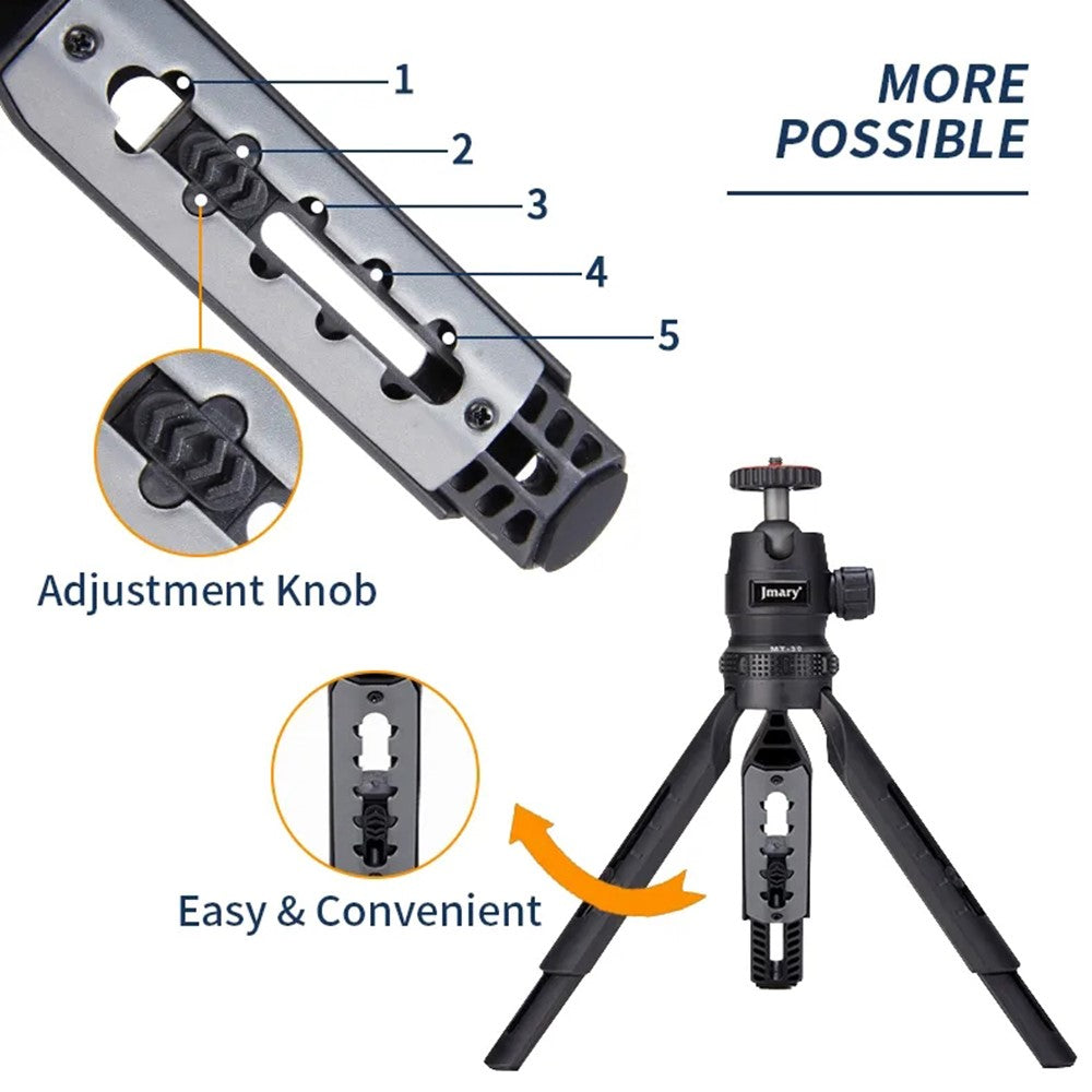 JMARY MT-30 Selfie-Stick mit Stativfunktion – 5-fach verstellbar, für Kamera / Smartphone / Projektor