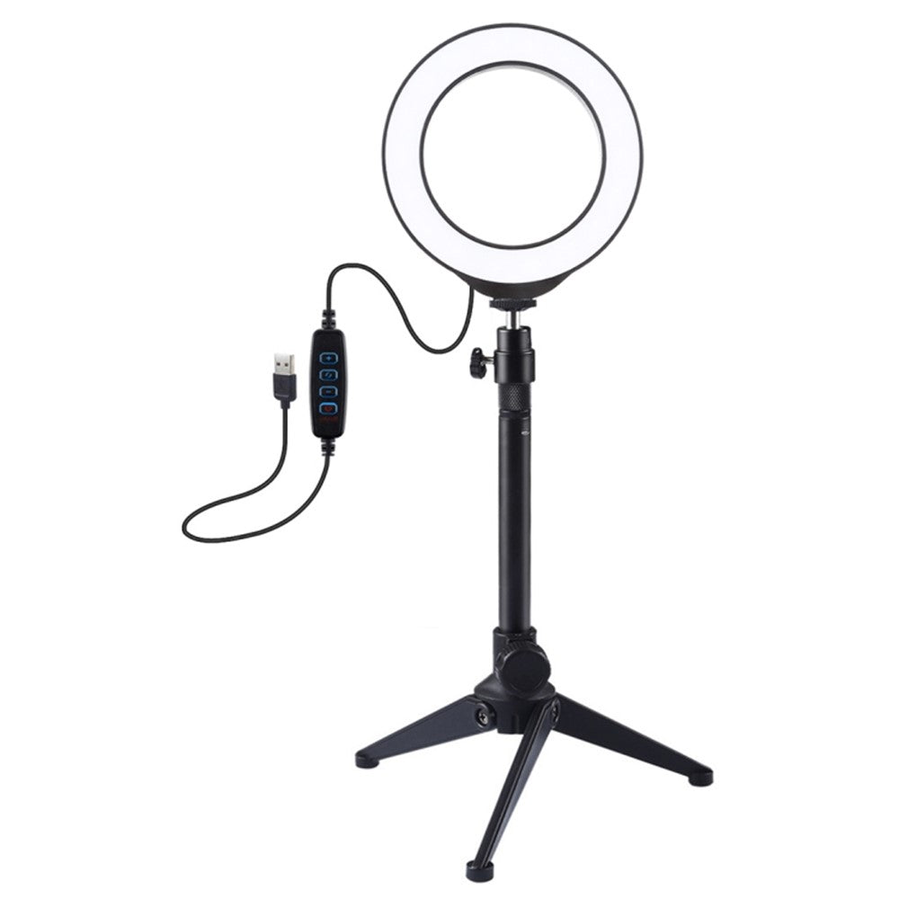 PULUZ LED-Ringlicht mit Tischstativhalterung – 4,7-Zoll, USB, mit 3 Modi, dimmbar, für Vlogging, Fotografie & Videoaufnahmen