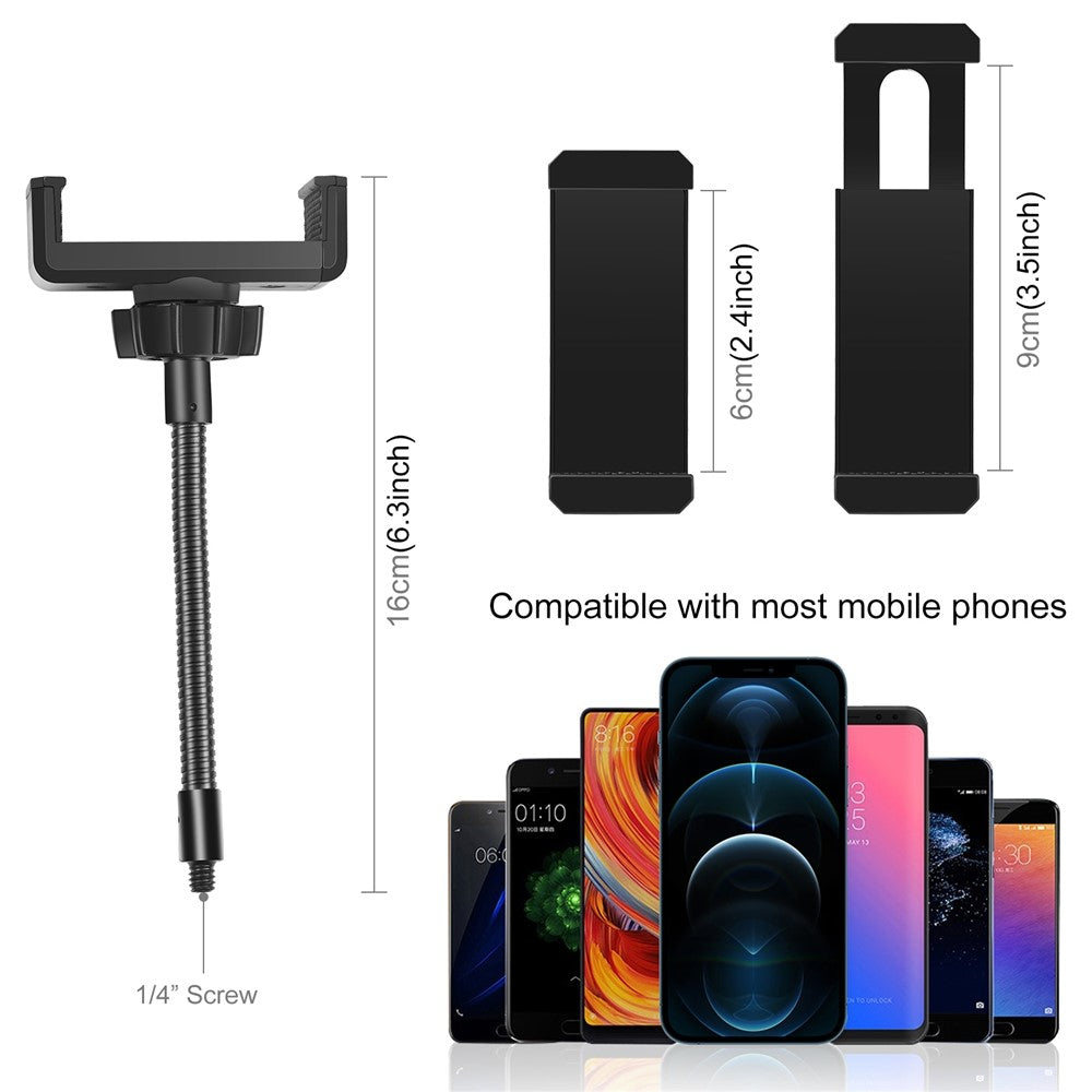 PULUZ PU501B Flexible Clip Mount Holder with Clamping Base for iPhone Samsung Huawei, etc. Smart Phones