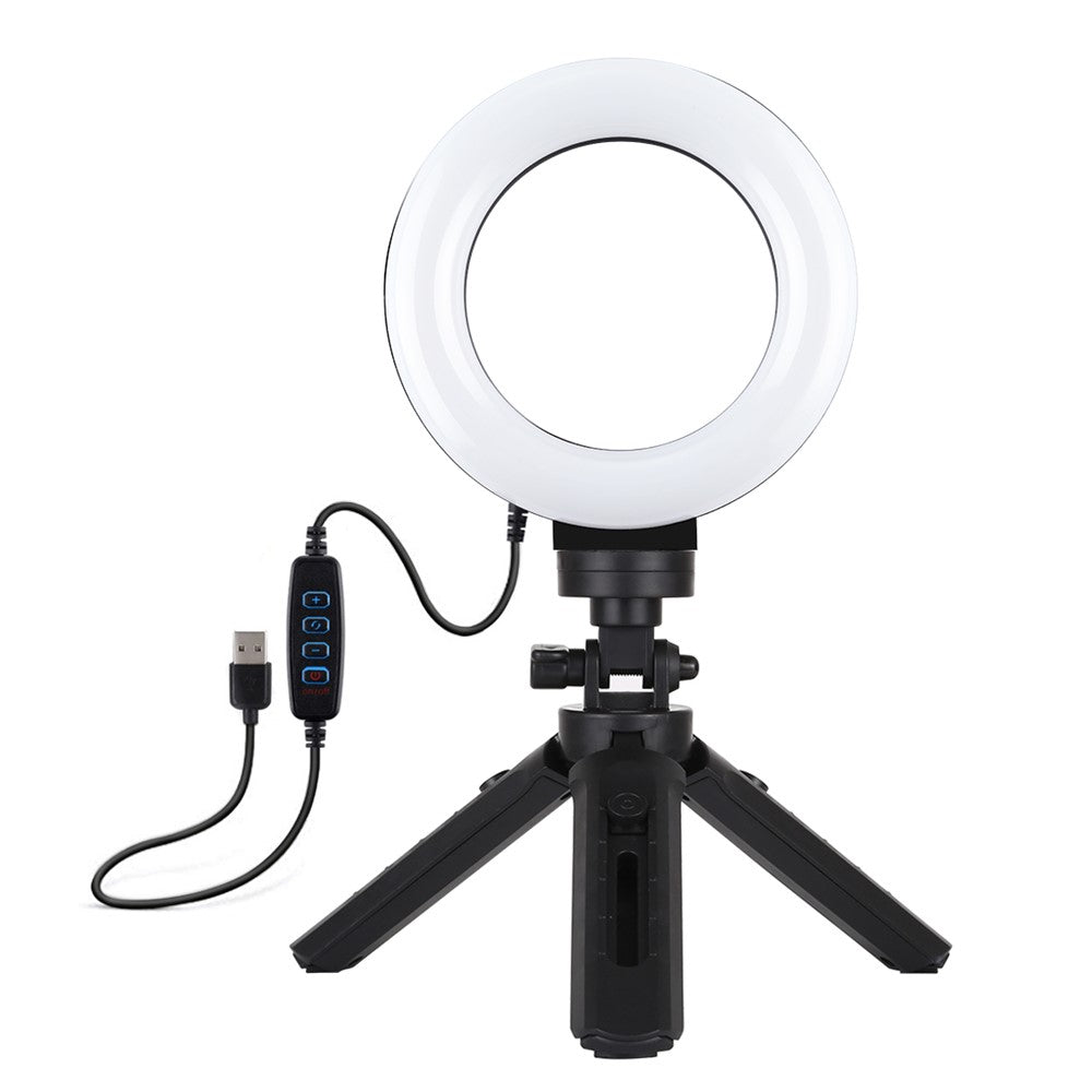 PULUZ PKT3058B LED-Ringlicht mit Tischhalterung – 4,7-Zoll, mit USB-Anschluss, 3 Modi, dimmbar, für Vlogging & Fotografie