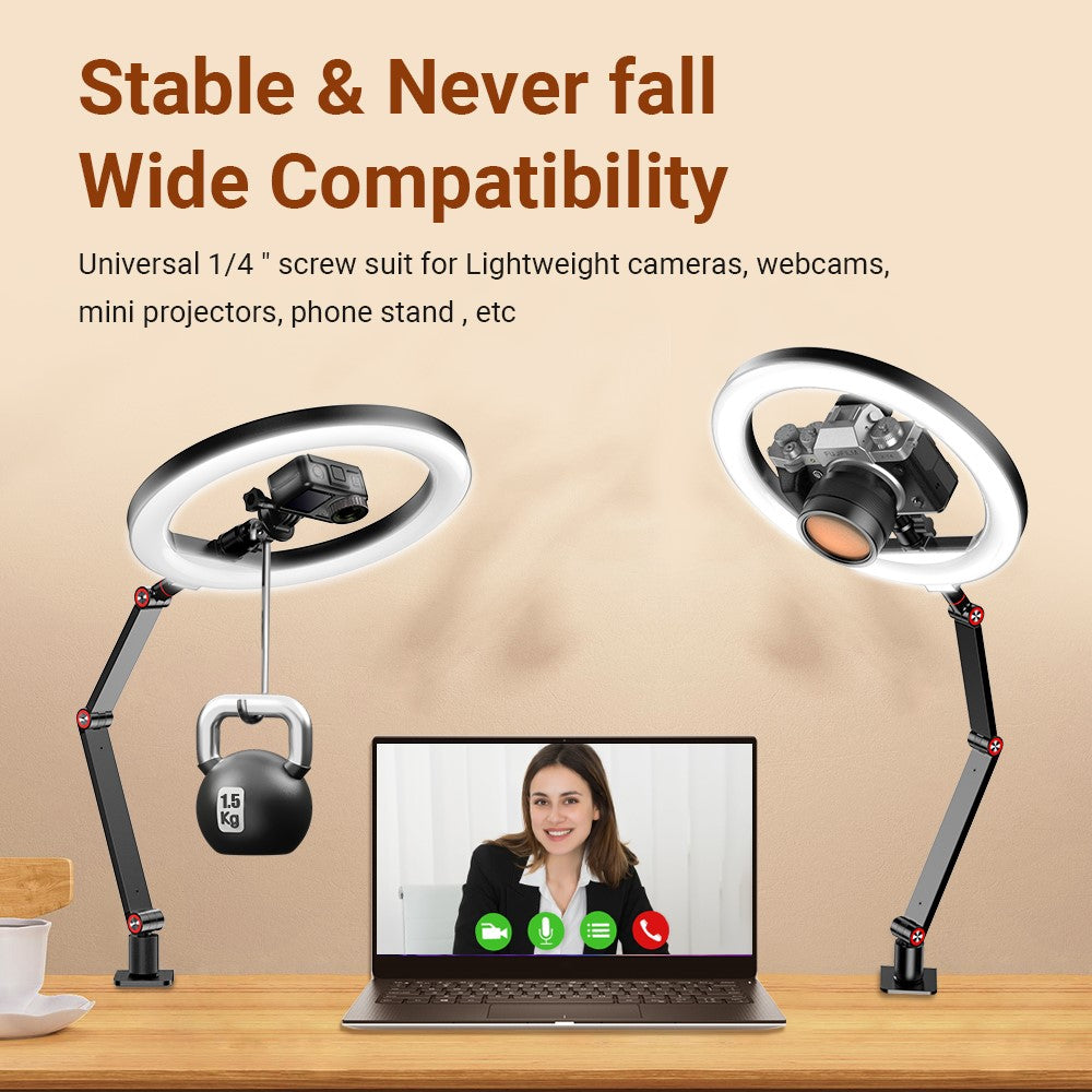 APEXEL APL-FL20 Ringlicht – 10-Zoll, USB, mit verstellbarem Winkel, 3 Farbmodi, inklusive Stativ & Handyhalterung