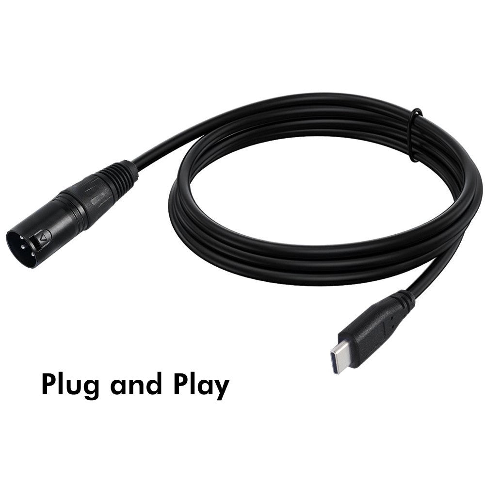 JUNSUNMAY Audio-Adapter – 1m, Typ-C Stecker auf XLR Stecker, für Mobiltelefone, Tablets, Laptops & Computer