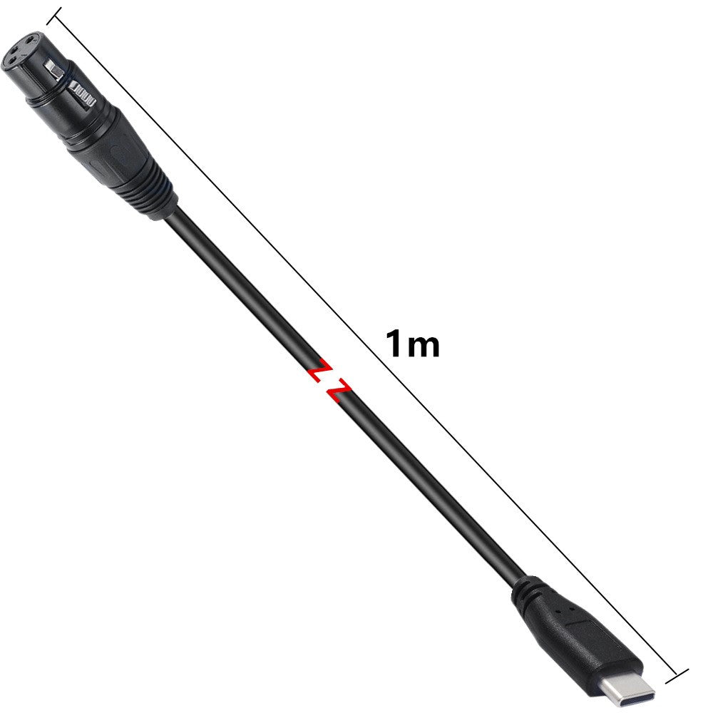 JUNSUNMAY Mikrofon-Audiokabeladapter – 1 m, Typ-C Stecker auf XLR Buchse, für Mobiltelefon, Tablet & Laptop