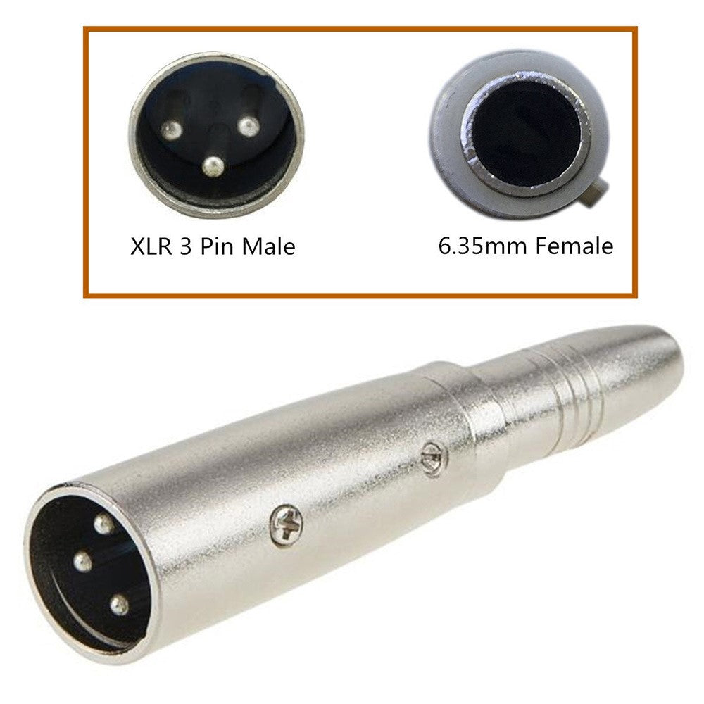 JUNSUNMAY Audioadapter – 3-Pin XLR-Stecker auf 6,35-mm-Buchse