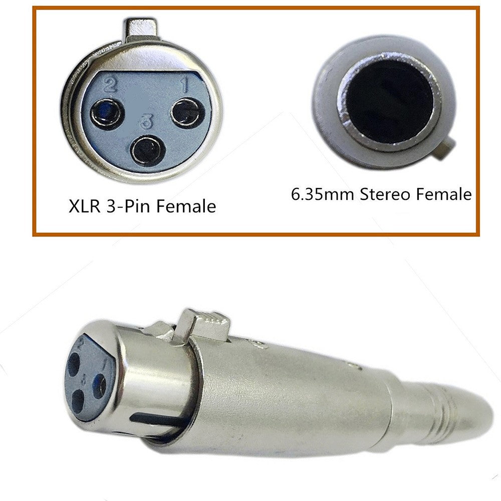JUNSUNMAY XLR-Buchse auf 6,35-mm-TRS-Buchse Audioadapter Mikrofonanschluss Audiogeräte-Konverter