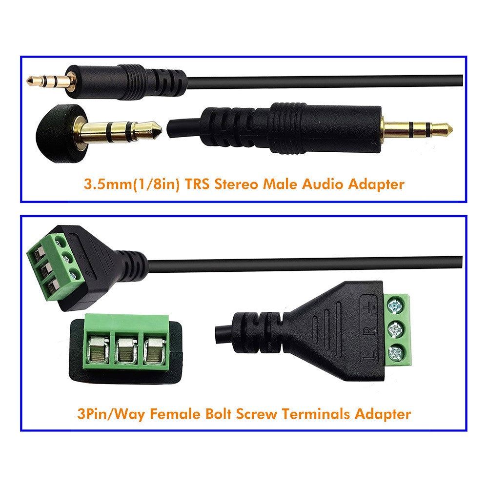 JUNSUNMAY Lötfreies 3,5-mm-Stereo-Stecker-auf-3-poliges-Anschluss-Audio-Adapterkabel