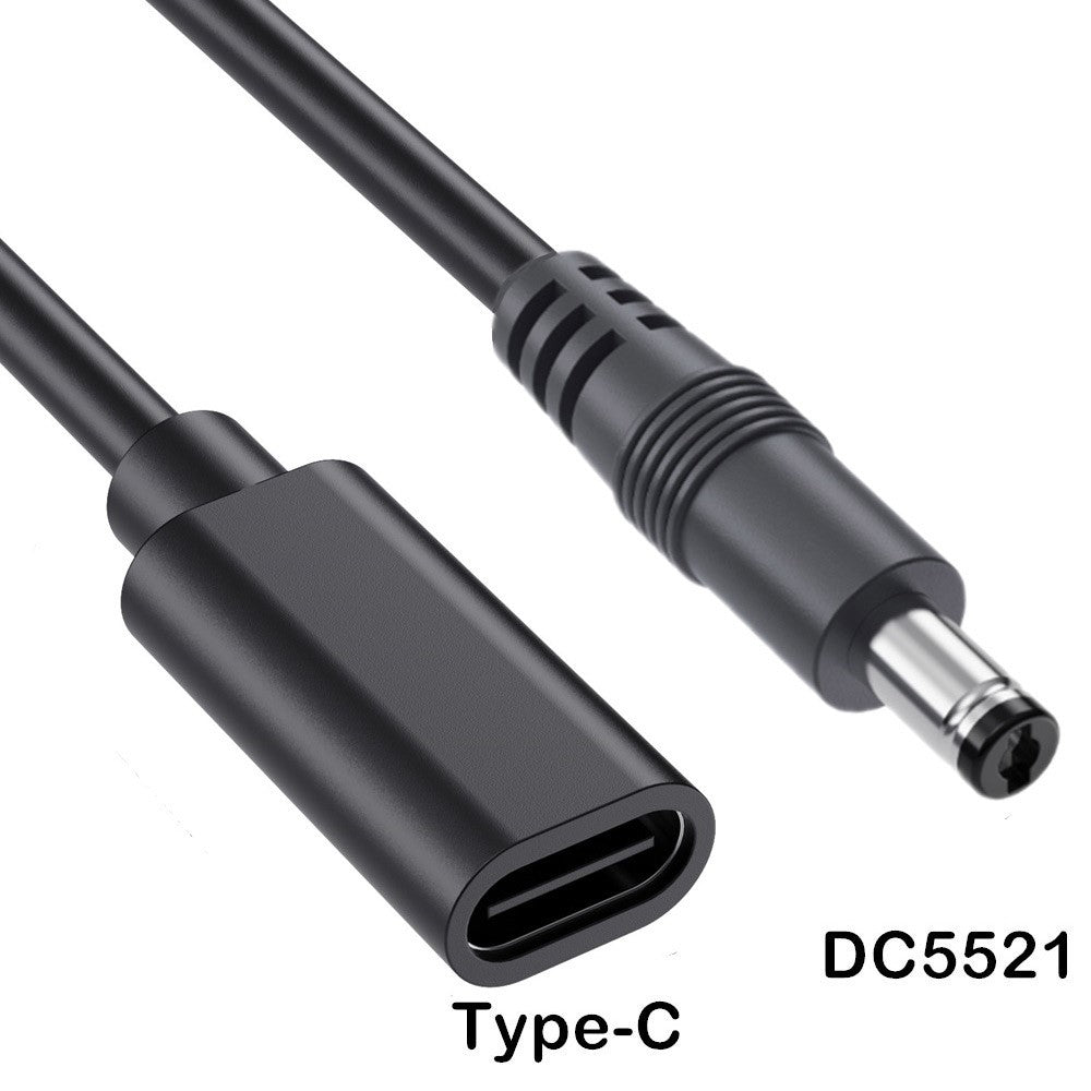 JUNSUNMAY Adapterkabel – 25 cm, USB-C-Buchse auf DC, 5,5 mm x 2,1 mm Stecker,  5 V & 3 A