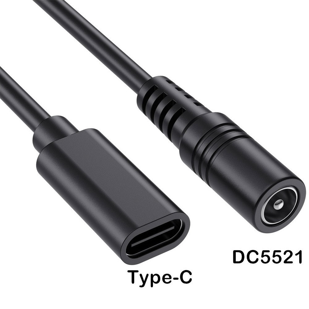 JUNSUNMAY Verlängerungskabel – 25 cm, USB-C-Buchse auf DC 5,5 mm x 2,1 mm Buchse, 5 V & 3 A