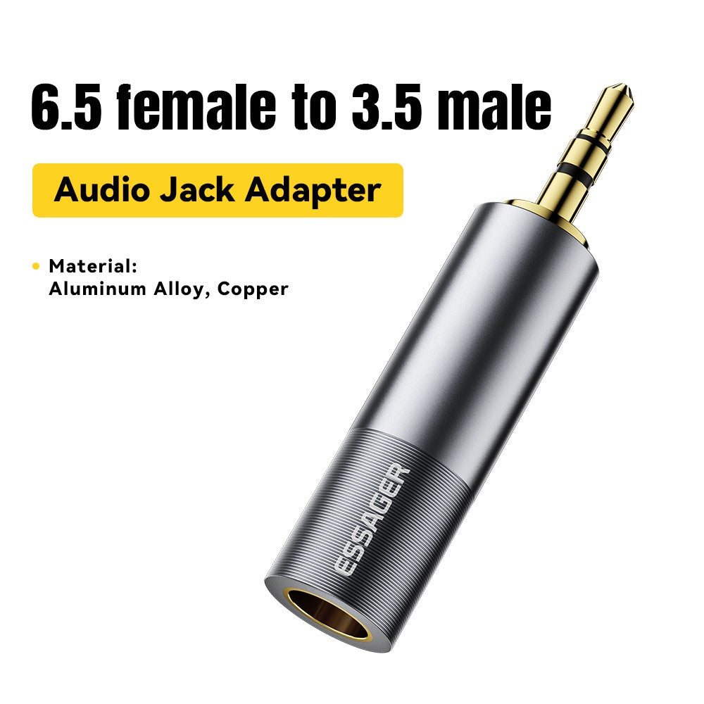 ESSAGER Audio-Adapter – 6,5-mm-Buchse auf 3,5-mm-Stecker, HiFi-Sound, vergoldeter Anschluss