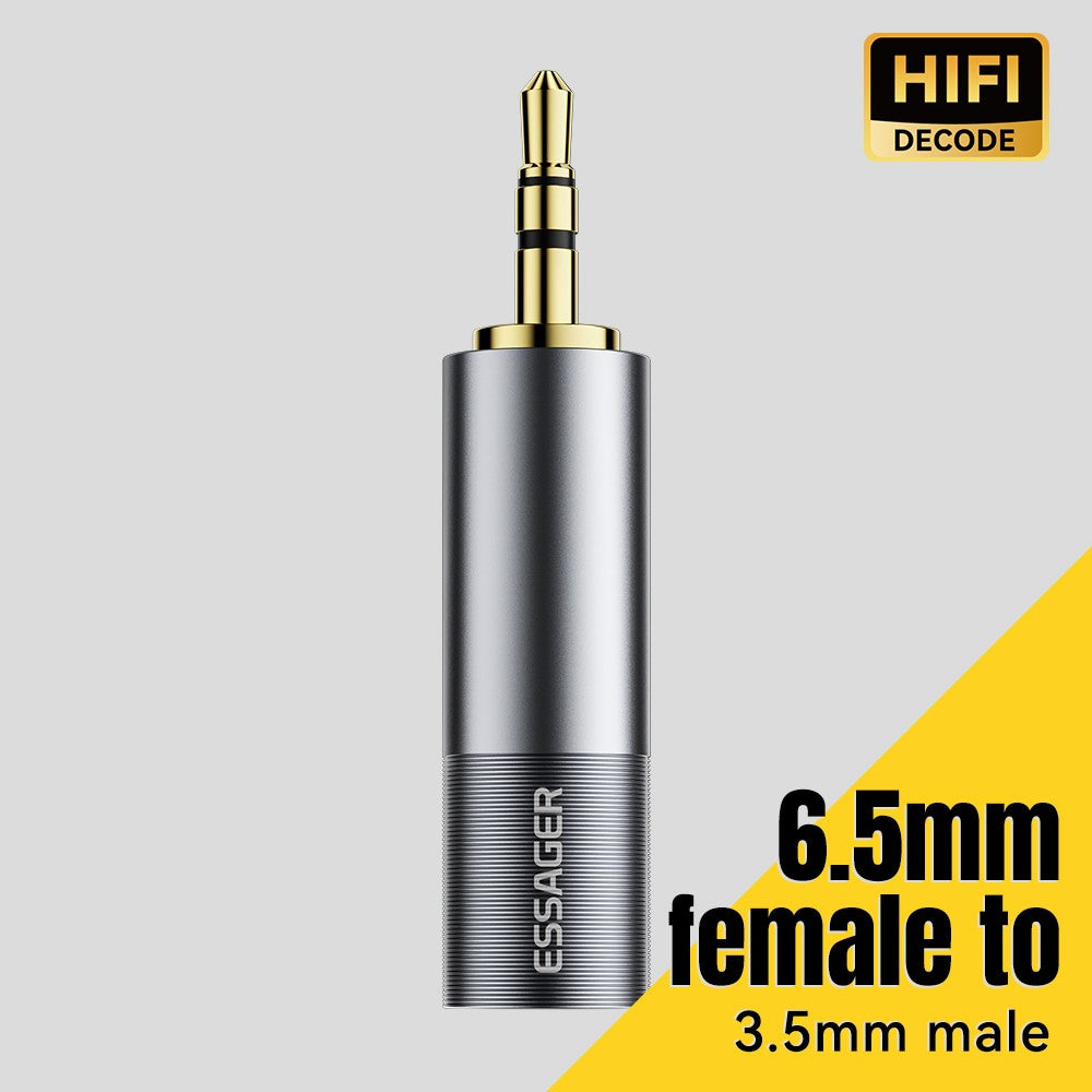 ESSAGER Audio-Adapter – 6,5-mm-Buchse auf 3,5-mm-Stecker, HiFi-Sound, vergoldeter Anschluss